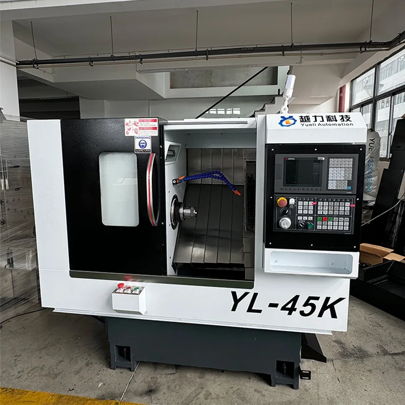 CNC soustruh se šikmým ložem se servo revolverovou hlavou a hydraulickým koníkem